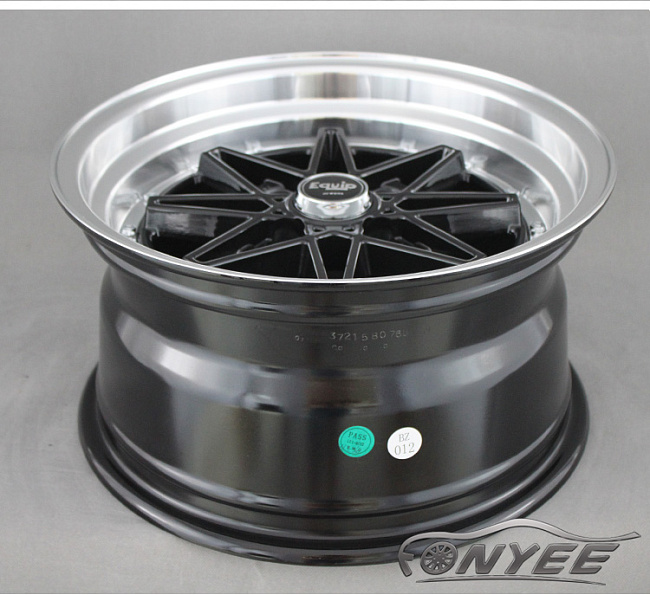 картинка Новые диски Equip 03 R15 4x100 ET25 J8 черный + полированная полка магазин  StreetTuning 