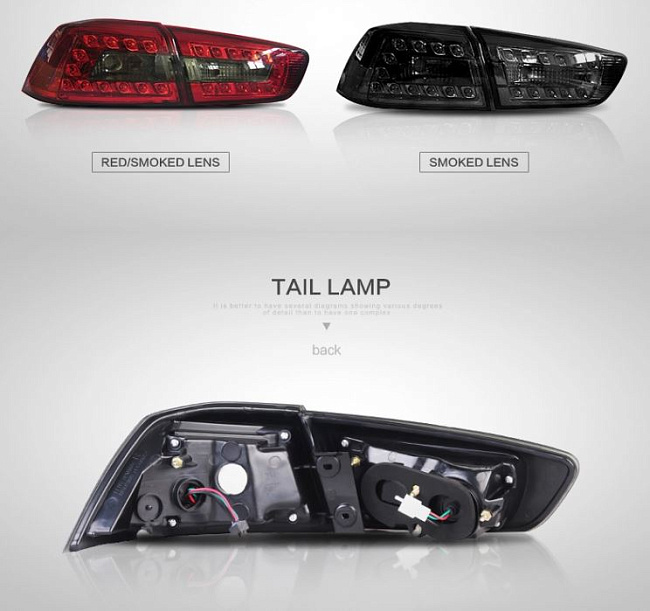 картинка Задние фары для Mitsubishi Lancer 2007-2016 г магазин  StreetTuning 