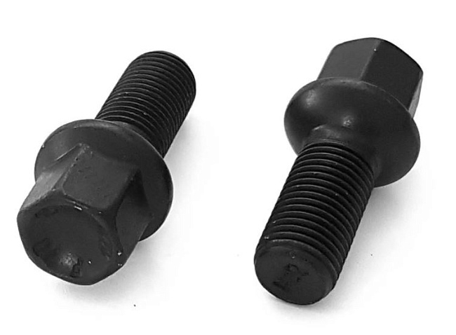 картинка Колесный болт Starleks M14x1.5 высота 27 мм, сфера, ключ 17 мм, черный магазин  StreetTuning 