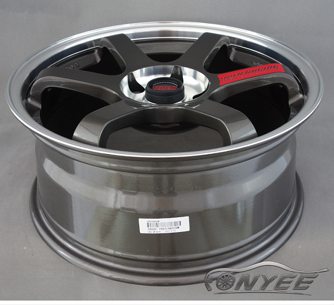 картинка Новые диски Rays TE37 R18 5X100 ET35 J9 серые глянцевые + хром полка + хром серединка магазин  StreetTuning 