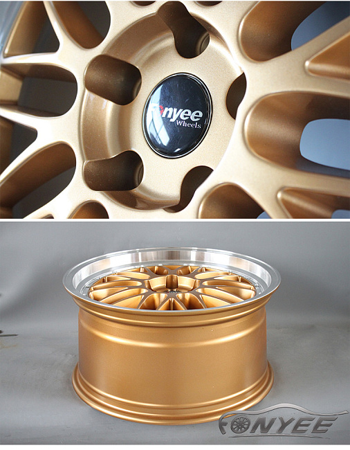 картинка Новые диски BBS LM R19 5X112 ET35 J9,5 золото глянец + полированная полка магазин  StreetTuning 