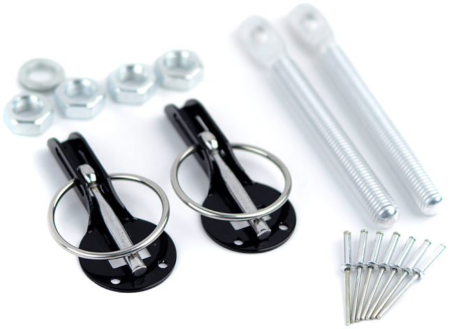 картинка Спортивные замки капота Epman, черные магазин  StreetTuning 