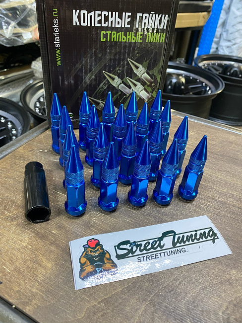 картинка Комплект гаек пики (пули) Starleks, 1/2, цвет синий, 20 шт. магазин  StreetTuning 