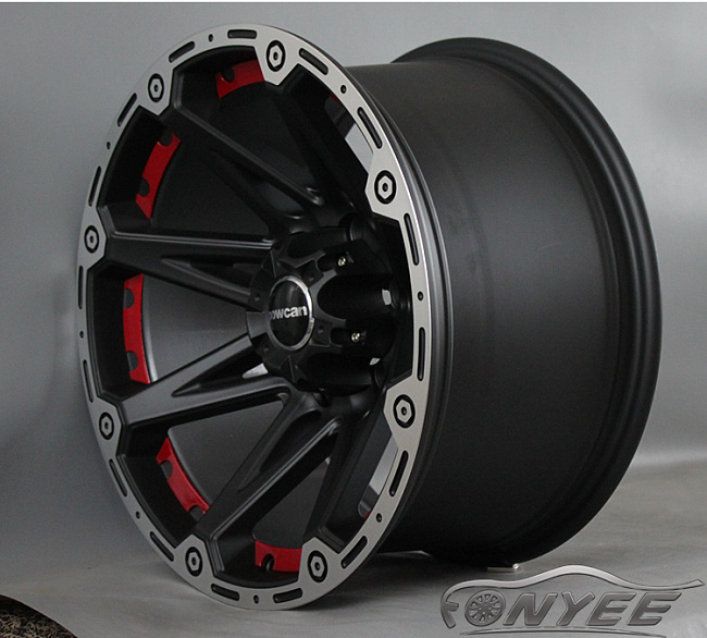 картинка Новые диски Formula R17 6x139,7 ET-10 J9 черный мат + красная оконтовка магазин  StreetTuning 