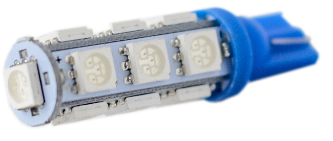 картинка Светодиодная лампа T10 - 13D, синего цвета магазин  StreetTuning 