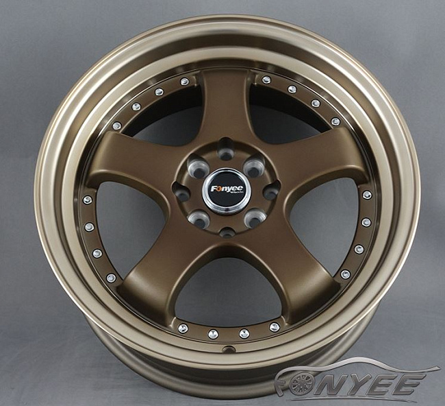 картинка Новые диски JNC 017 R17 4X114,3-100 ET35 J7,5 бронза + полированная полка золото магазин  StreetTuning 