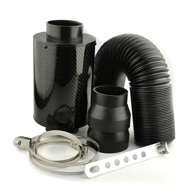 картинка Фильтр нулевого сопротивления в карбоновом корпусе, с гофрой и крыльчаткой магазин  StreetTuning 