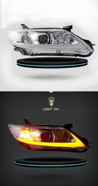 картинка Передние фары для Toyota Camry 2009-2011 г (хром) магазин  StreetTuning 