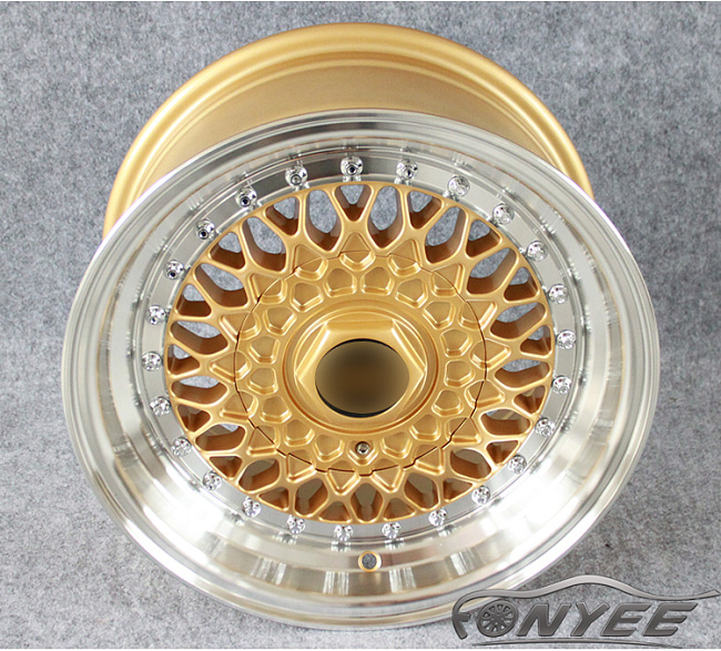 картинка Новые диски BBS RS R14 4X100/4X108 ET15 J7 золото + полированная полка магазин  StreetTuning 