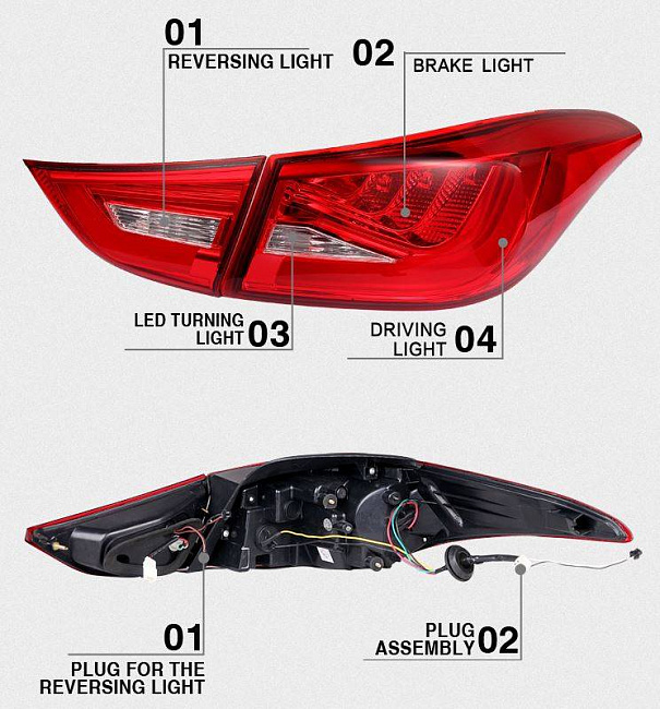 картинка Задние фары для Hyundai Elantra 2010-2015 магазин  StreetTuning 