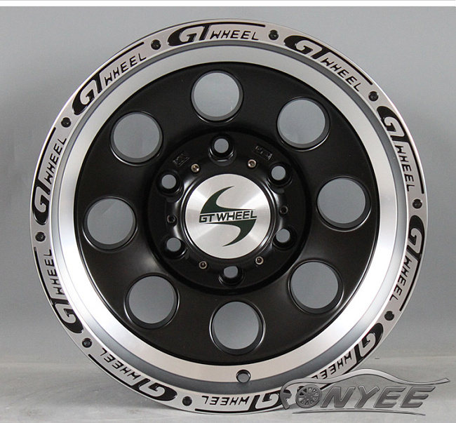 картинка Новые диски GT Wheel R15 5X114,3 ET0 J8 черные с серебристой полкой магазин  StreetTuning 