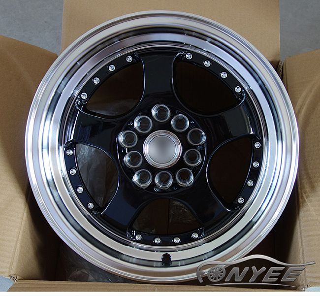 картинка Новые диски JNC 017 R17 4X114,3-4X100 ET35 J7,5 черные + полированная полка магазин  StreetTuning 