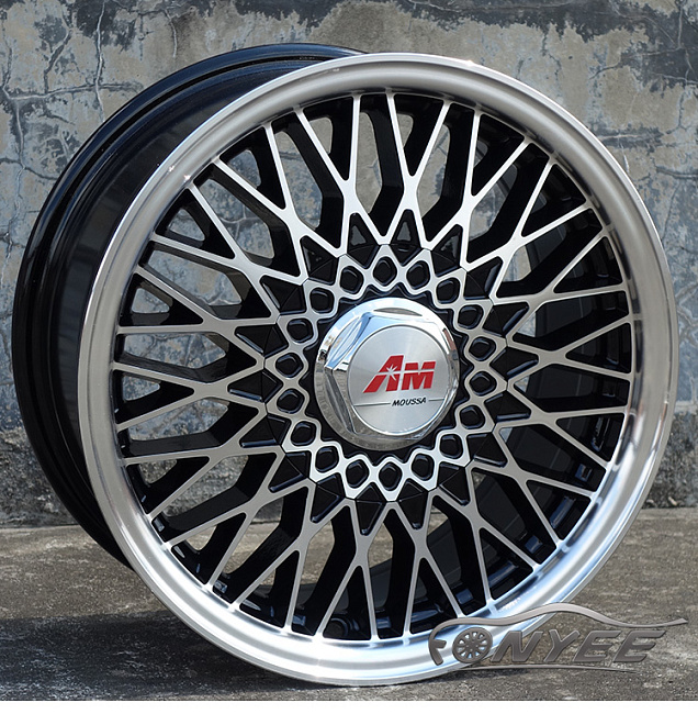 картинка Новые диски Moussa R15 4x114,3-4x100 ET35 J7 черный + полированная полка магазин  StreetTuning 