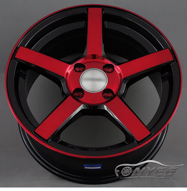 картинка Новые диски Vossen CV3 Replica R15 4X100 ET35 J7 красный металик + черный глянец магазин  StreetTuning 