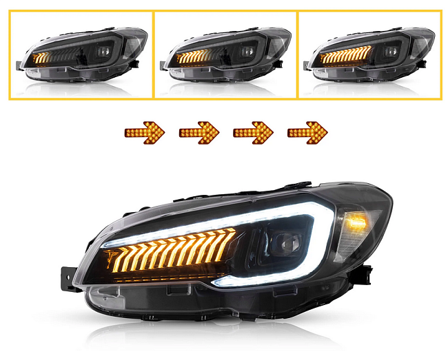 картинка Передние светодиодные фары VLAND для Subaru WRX 2015-2020(STI 2015-17) магазин  StreetTuning 