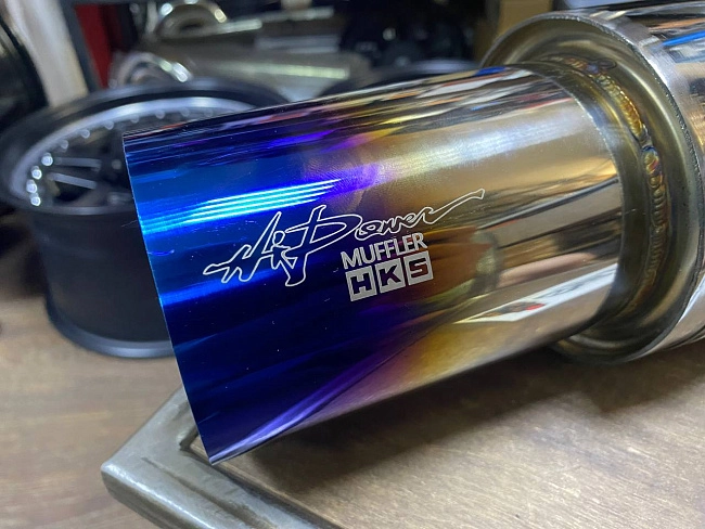 картинка Прямоточная банка HKS Power Style, D-51 x 89 мм, L-480 мм с напылением магазин  StreetTuning 