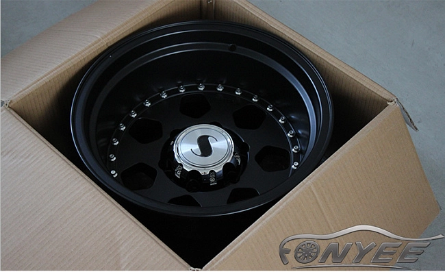 картинка Новые диски Daytona R16 6х139,7 ET-44 J10 черный мат + полированная полка магазин  StreetTuning 