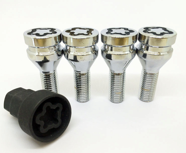картинка Комплект секретных болтов 12x1.5, 35 мм, конус. - 675137KK-2Key магазин  StreetTuning 