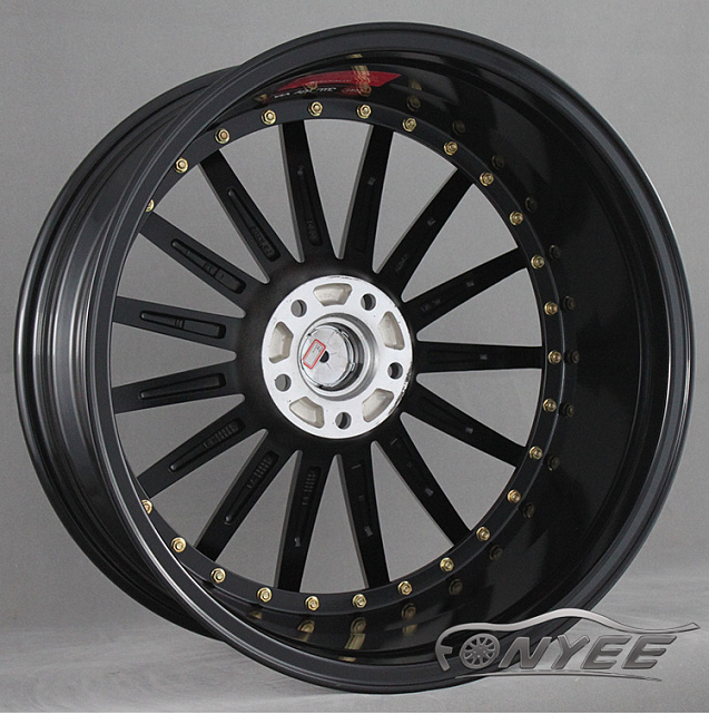 картинка Новые диски JNC 042 R20 5X114,3 ET38 J10 черные глянцевые + золотистые болтики магазин  StreetTuning 