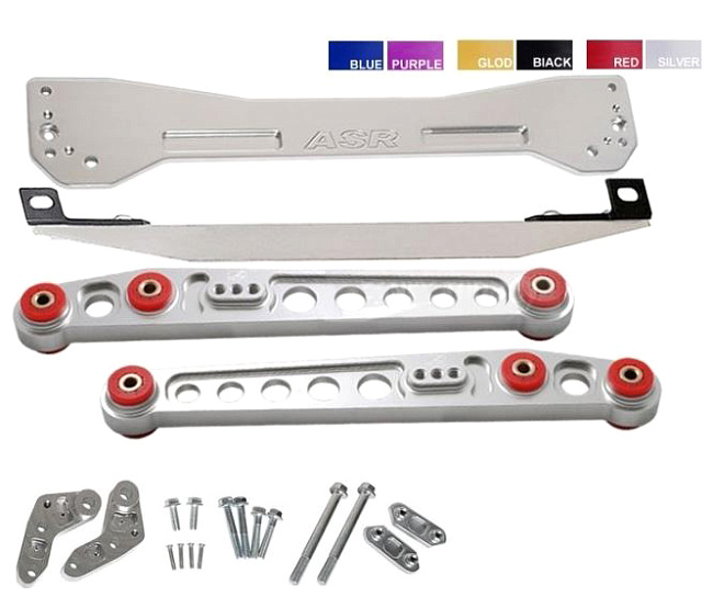 картинка Усилители подрамника ASR style с задними рычами для Honda Civic EK 1996-00, серебристые магазин  StreetTuning 