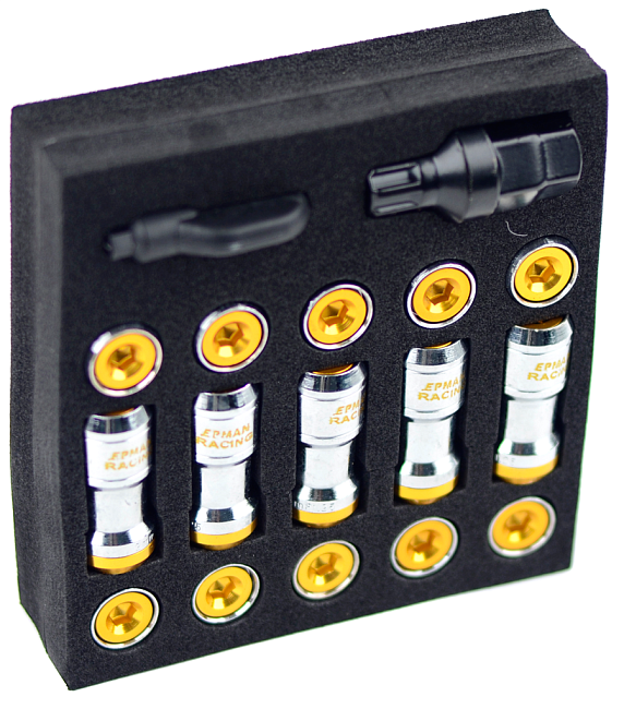 картинка Комплект гаек Epman Formula Wheels, золотые М12 х 1.5 магазин  StreetTuning 