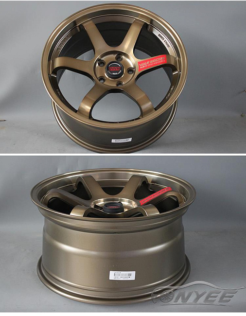 картинка Новые диски Rays TE37 R18 5X114,3 ET35 J9 золото мат + полированная полка золото магазин  StreetTuning 