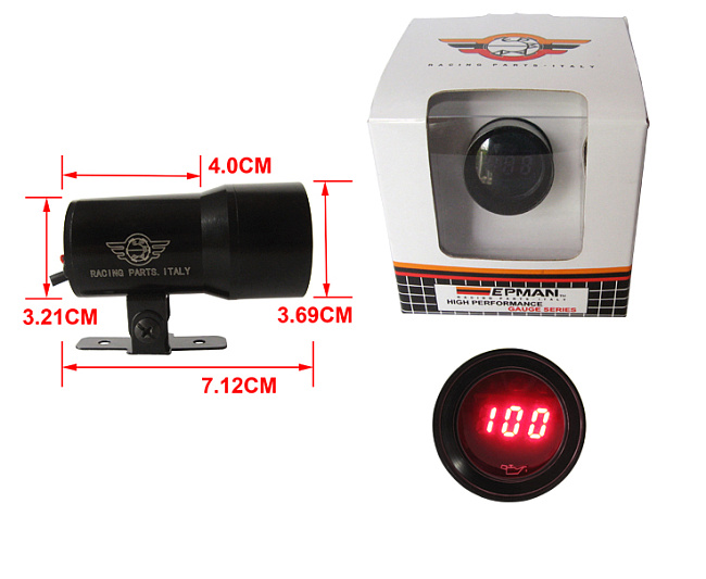 картинка Датчик давления масла Epman 37 мм , черный магазин  StreetTuning 