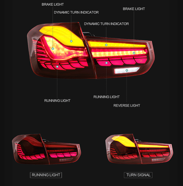 картинка Задние светодиодные фары для BMW 3 серии 2012-2015 г магазин  StreetTuning 