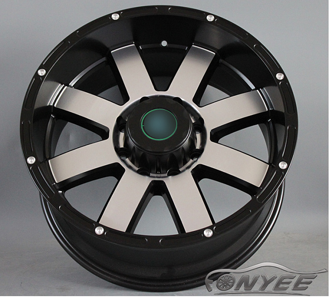 картинка Новые диски R wheels R20 8X165,1 ET0 J9 черный мат + серебро магазин  StreetTuning 