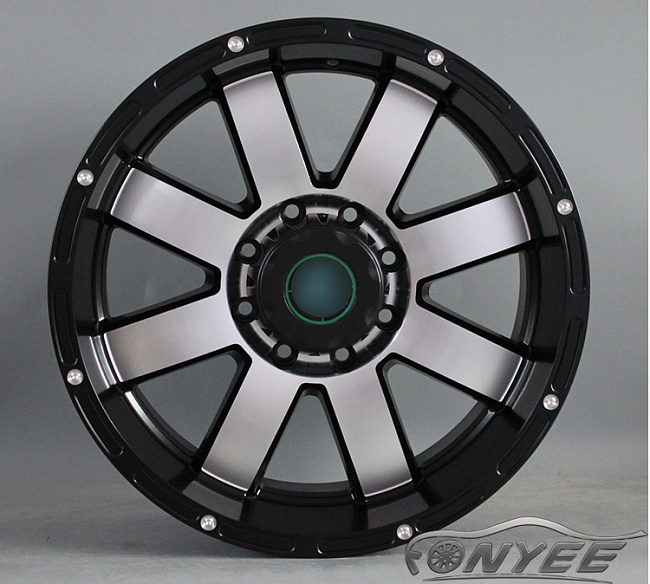 картинка Новые диски R wheels R20 8X165,1 ET0 J9 черный мат + серебро магазин  StreetTuning 