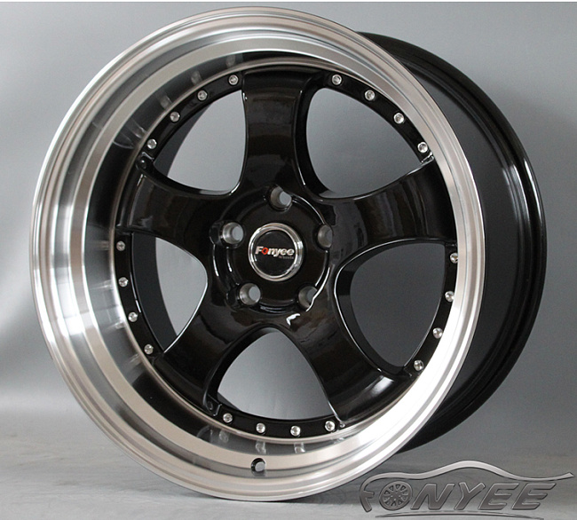 картинка Новые диски JNC 017 R18 5X112 ET25 J9,5 черные + полированная полка магазин  StreetTuning 