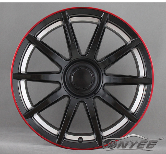 картинка Новые диски Mercedes AMG 10 Spoke R18 5x112 ET35 J8 черные + красная полоска магазин  StreetTuning 