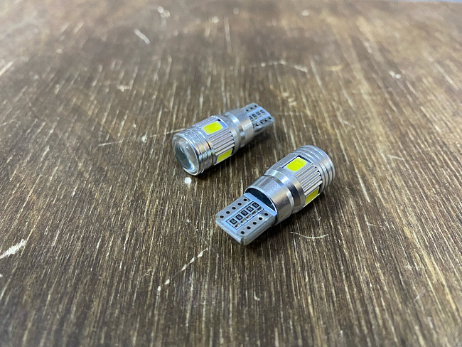 картинка Светодиодные лампы T10 с обманкой , A02, белое свечение, к-т 2 шт магазин  StreetTuning 