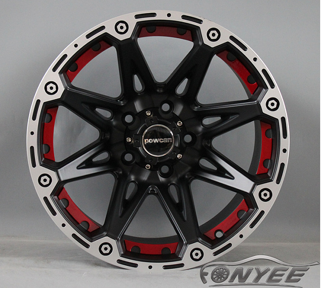 картинка Новые диски Formula R17 5x127 ET-12 J9 черный мат + красная оконтовка магазин  StreetTuning 