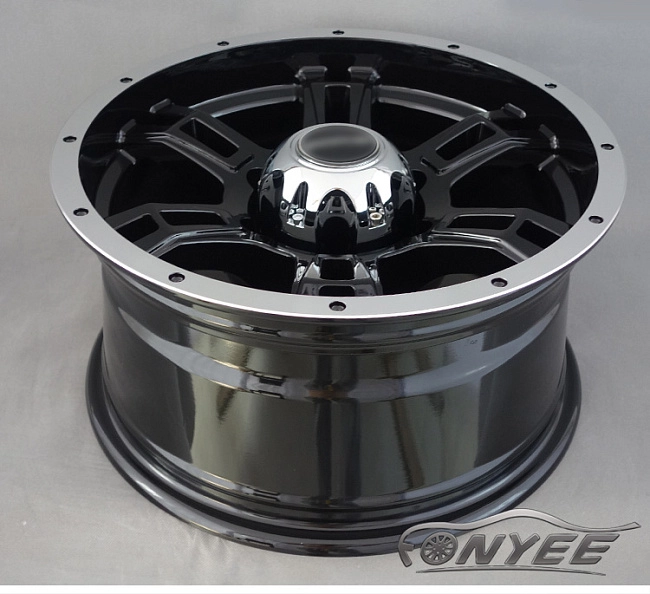 картинка Новые диски Powcan модель 8 R16 J8 ET-15 6x139,7 черный глянец + серебро магазин  StreetTuning 