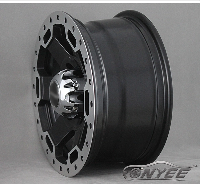 картинка Новые диски Powcan модель 7 R15 J7 ET-15 6x139,7 черный мат + серебро магазин  StreetTuning 