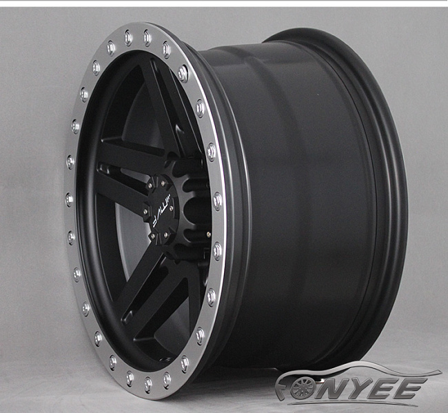 картинка Новые диски MVF-957 R17 6X139,7 ET-15 J8,5 черный мат + серебро болтики магазин  StreetTuning 