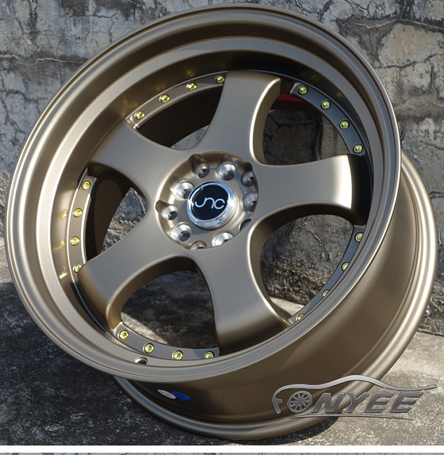 картинка Новые диски JNC 017 R18 5X114,3-5X100 ET25 J9,5 бронза + золотистые болтики магазин  StreetTuning 