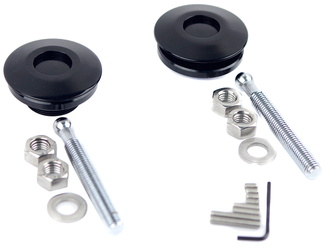 картинка Спортивные нажимные замки капота Epman, цвет черный магазин  StreetTuning 