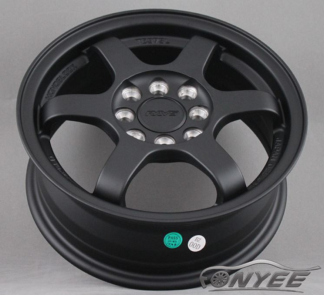 картинка Новые диски Rays TE37 R14 4X100/4X110 ET38 J5,5 черные матовые магазин  StreetTuning 