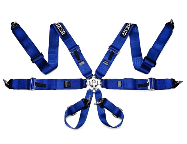 картинка 6-ти точечный ремень безопасности Sparco Style , красный магазин  StreetTuning 