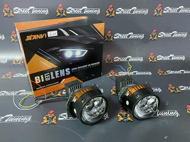 картинка Светодиодные линзы Sanvi A11 Max 3.0 с двойным лазером магазин  StreetTuning 