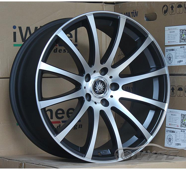 картинка Новые диски Styluz M575 R19 5х114,3 ET38 J9,5 черный мат + серебро магазин  StreetTuning 