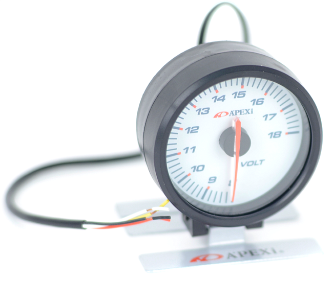 картинка Датчик вольтметр Apexi Style, белое табло магазин  StreetTuning 