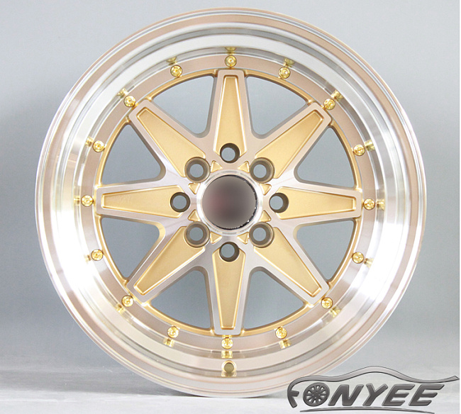 картинка Новые диски SSR Jilba Racing R15 4X100/4X108 ET20 J8,25 золото + серебро магазин  StreetTuning 