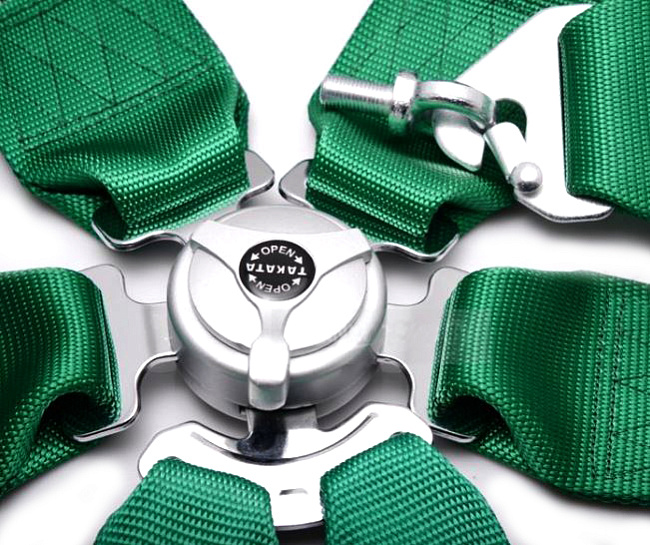 картинка Ремень безопасности 6-ти точечный TAKATA Style Camlock , зеленый магазин  StreetTuning 