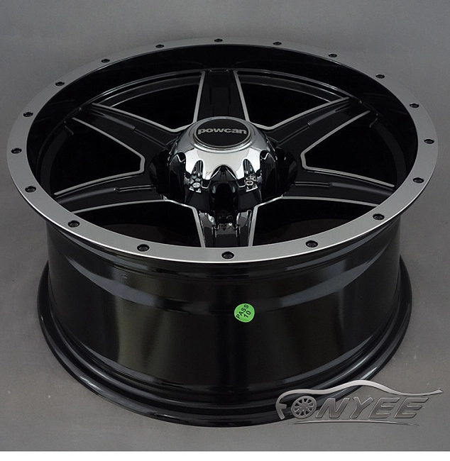 картинка Новые диски Powcan модель 4 R18 J8,5 ET10 6x139,7 черный глянец + серебро магазин  StreetTuning 