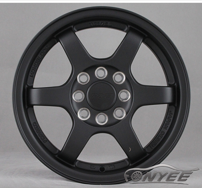 картинка Новые диски Rays TE37 R14 4X100/4X110 ET38 J5,5 черные матовые магазин  StreetTuning 