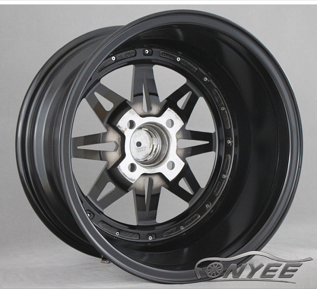 картинка Новые диски Equip 03 R15 4x100 ET25 J8 черный + полированная полка магазин  StreetTuning 