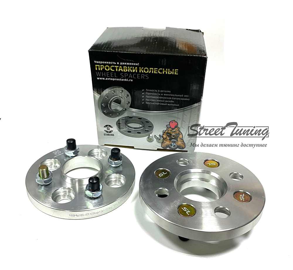 картинка Проставка Starleks 15 мм 4x100 12x1.5 цо 57,1 от магазина  StreetTuning